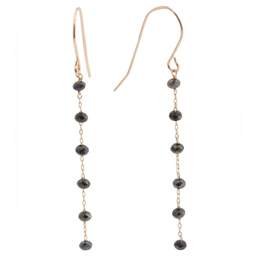 NEW Solid 14K Gold Black Spinel Earrings